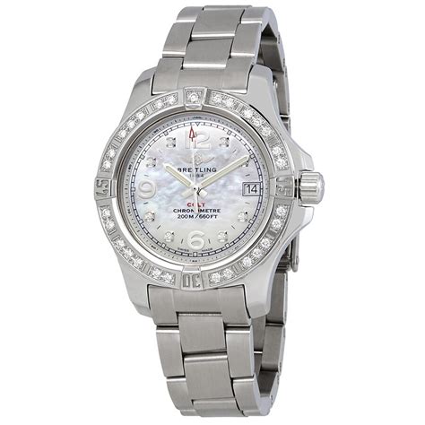 Breitling Colt Lady Mother of Pearl Dial Stainless Steel Diamond 